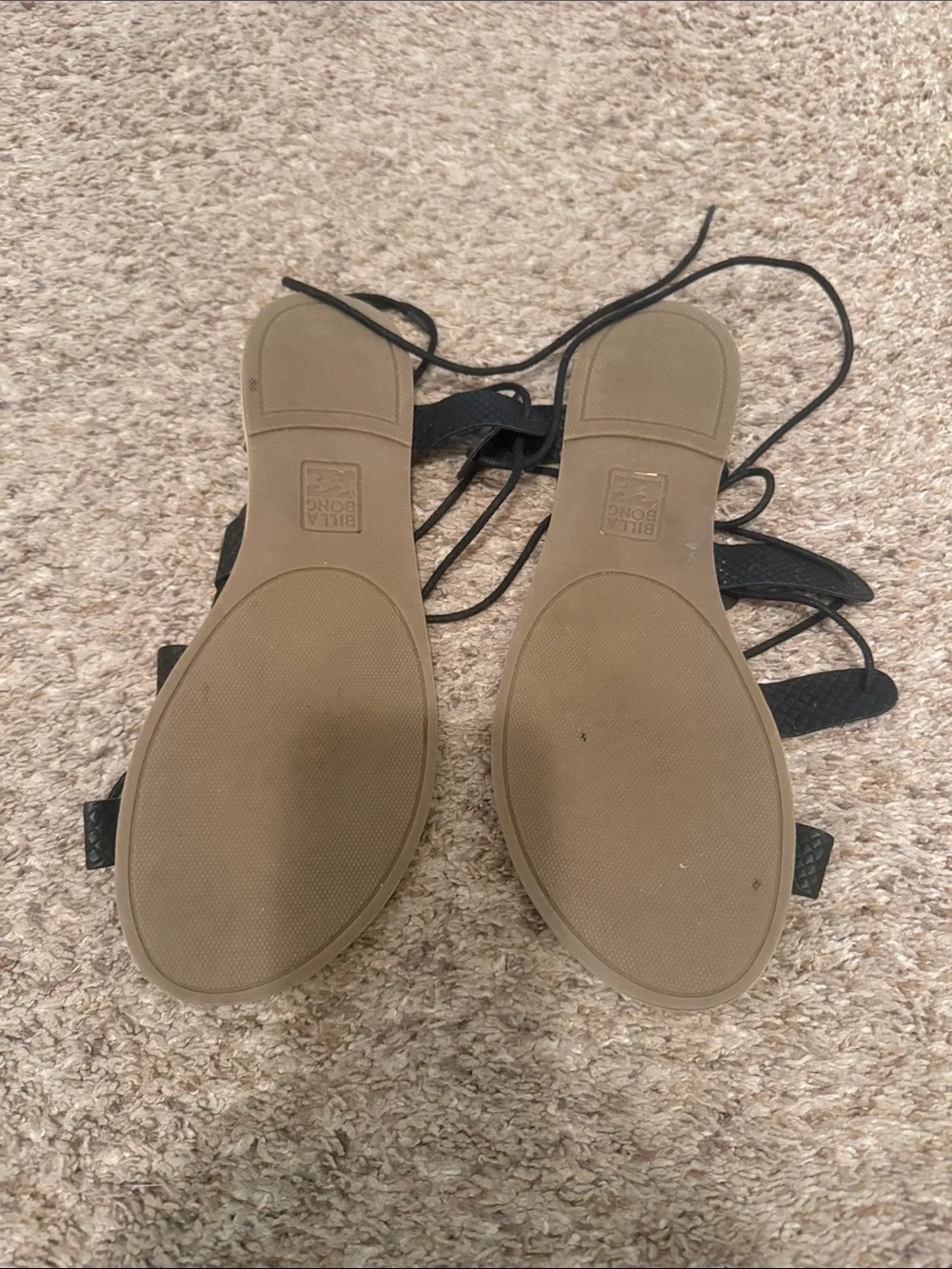 Billabong Black Strappy Gladiator Lace-Up Sandals